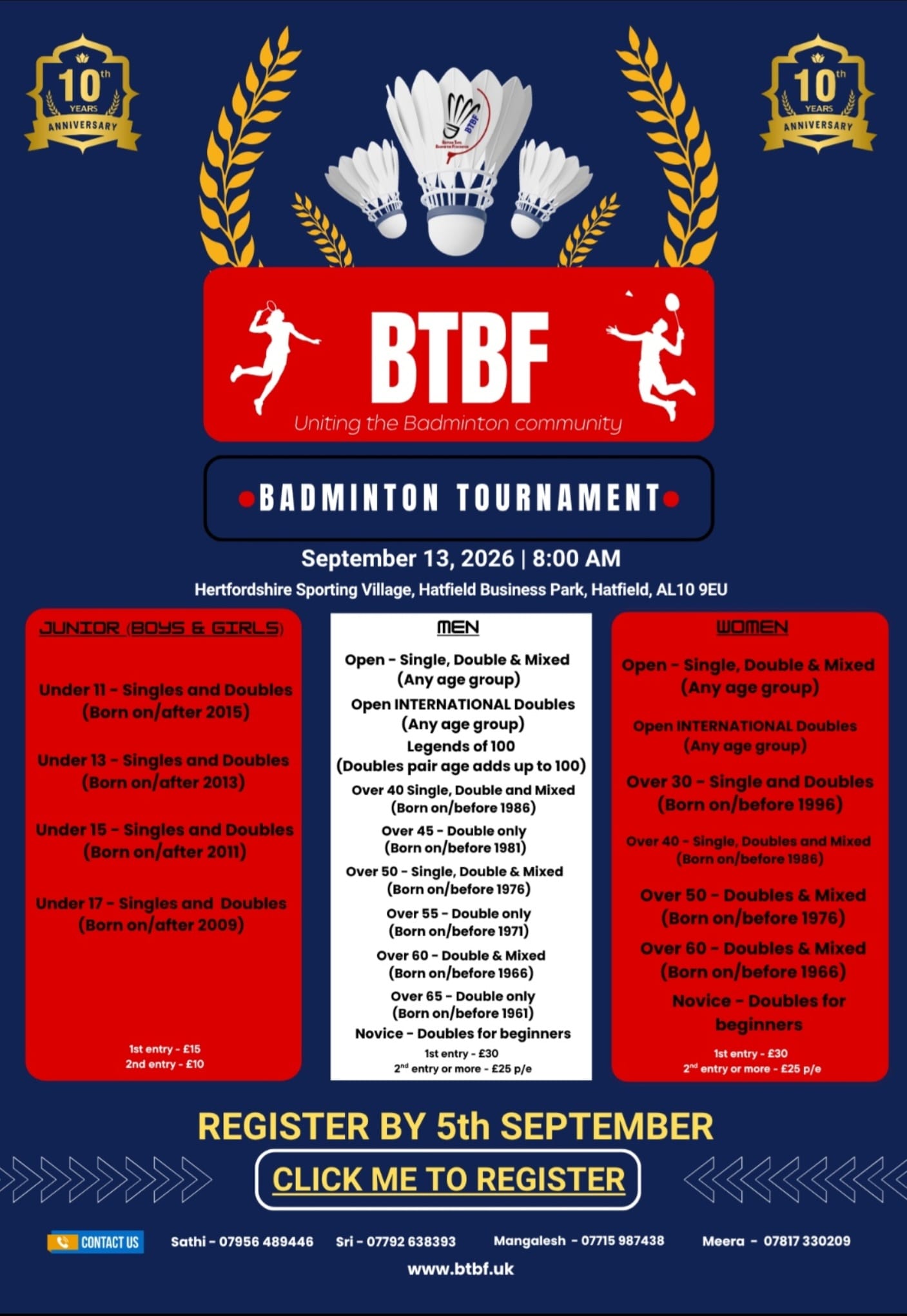 BTBF Badminton Tournament